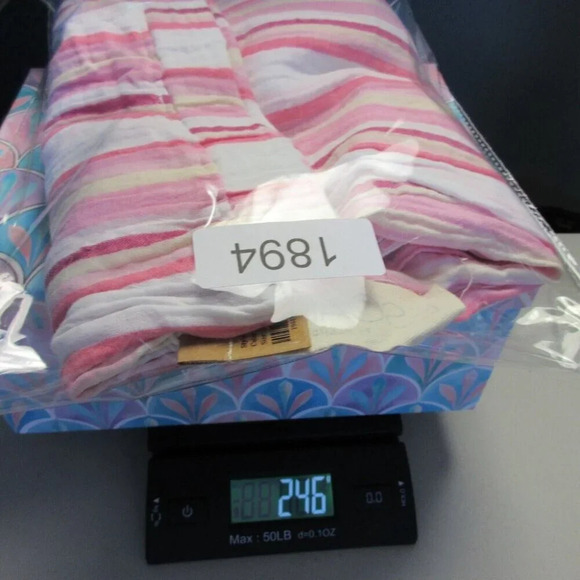 Habitat Womens Pants XXL Pink Cotton Gauze Pull On Casual Stripe Wide Leg 248 - Picture 15 of 15